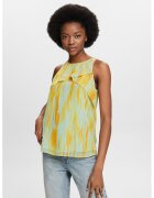 ESPRIT Bluza cu model si insertii cu volane - Galben/Albastru pal