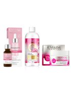 Eveline Cosmetics Set ingrijire ten Peptides Glow Crema antirid pentru ten matur - 50 ml + Ser lifting cu multi peptide - 18 ml + Apa micelara tonifianta de trandafiri - Facemed+ - Toning Micellar Rose Water 3 in 1 - 400 ml