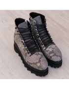 Exclusives Exclusive - Ghete din piele cu aspect piele de sarpe Lyon - Gri