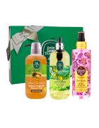 Eyuep Sabri Tuncer 1923 Set Eyup Sabri Tuncer - Gel De Dus Cu Ulei De Argan Natural 600 ml - Sapun Lichid Ulei De Masline Natural Ayvalik Olive Blossom 500 ml - Spray de Corp Love Kisses 250 ml