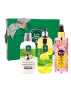 Eyuep Sabri Tuncer 1923 Set Eyup Sabri Tuncer - Spray de Corp Silky Touch 250ml - Gel De Dus Cu Lapte De Nuca De Cocos 600 ml - Sapun Lichid Ulei De Masline Cesme Lemon 500 ml