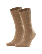 Falke Set de sosete lungi din amestec de lana Carpet in Shoe - 2 perechi - Maro