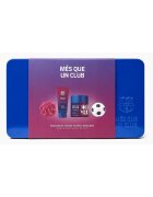 FC Barcelona Set cadou pentru barbati - ingrijire par si corp in cutie metalica - 4 articole