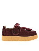 Feeling Tenisi casual - dama - T003 bordo - piele nabuc - Visiniu prafuit