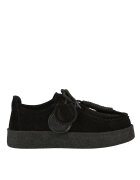 Feeling Tenisi casual - dama - T003 negru - piele nabuc - Negru