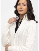 Felix Hardy Cardigan cu design torsade si fermoar - Alb