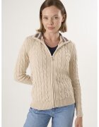 Felix Hardy Cardigan cu design torsade si fermoar - Bej
