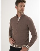 Felix Hardy Cardigan tricotat cu terminatii cu dungi - Maro