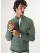 Felix Hardy Cardigan tricotat cu terminatii cu dungi - Verde pal