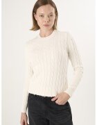 Felix Hardy Pulover cu decolteu la baza gatului si model torsade - Alb fildes