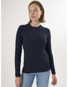 Felix Hardy Pulover cu decolteu la baza gatului si model torsade - Albastru ultramarin