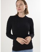 Felix Hardy Pulover cu decolteu la baza gatului si model torsade - Negru