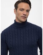 Felix Hardy Pulover cu guler inalt si model torsade - Bleumarin