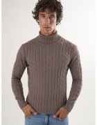 Felix Hardy Pulover cu guler inalt si model torsade - Maro
