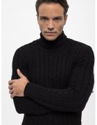 Felix Hardy Pulover cu guler inalt si model torsade - Negru