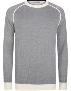Felix Hardy Pulover din bumbac cu maneci raglan - Gri inchis melange/Crem