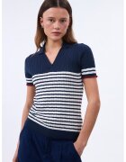 Felix Hardy Pulover polo cu maneci scurte - Alb optic/Bleumarin