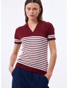 Felix Hardy Pulover polo cu maneci scurte - Rosu inchis/Alb murdar
