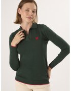Felix Hardy Pulover polo cu terminatie contrastante - Verde inchis