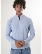 Felix Hardy Pulover slim-fit cu fenta cu fermoar - Albastru deschis