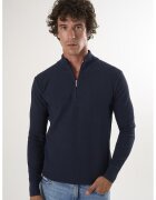 Felix Hardy Pulover slim-fit cu fenta cu fermoar - Albastru ultramarin
