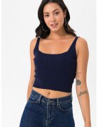 Felix Hardy Top crop cu aspect striat - Bleumarin