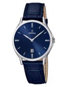 Festina Ceas rotund cu o curea de piele - Albastru paun