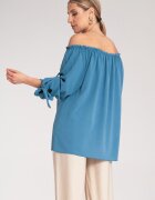 Figl Bluza Boho dama - Poliester/Elastan - Albastru -