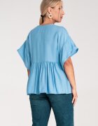 Figl Bluza dama - albastru deschis - croiala lejera - volane - bumbac -