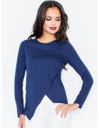 Figl Bluza dama - Asimetrica - Poliester/Elastan/Viscoza - Bleumarin -