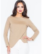 Figl Bluza dama - Asimetrica - Poliester/Elastan/Viscoza - Crem -