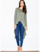 Figl Bluza dama asimetrica - Viscoza/Elastan - Masliniu