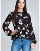 Figl Bluza dama - Cu flori - Poliester/Elastan - Cu volane - Multicolor