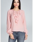 Figl Bluza dama - Cu volane - Poliester/Elastan/Viscoza - Roz -