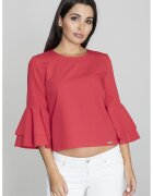 Figl Bluza dama - Cu volane - Poliester/Viscoza - Rosu