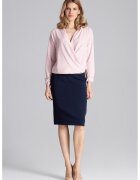 Figl Bluza dama eleganta - Maneca lunga - Poliester/Elastan - Roz