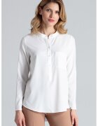 Figl Bluza dama eleganta - Poliester/Elastan - Cu guler - Ecru