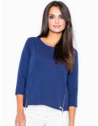 Figl Bluza dama - Fermoare - Poliester/Elastan - Bleumarin