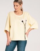 Figl Bluza dama - Floare - Bumbac/Poliamida/Elastan - Galben -
