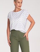 Figl Bluza dama flori - Poliester/Elastan - Maneca scurta - Alb