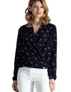 Figl Bluza dama M371 - poliester - imprimeu pasare - maneci lungi