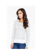 Figl Bluza dama M374 - gri deschis - maneca lunga - material viscoza -