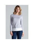 Figl Bluza dama M374 - maneca lunga - gri inchis - viscoza de inalta calitate -