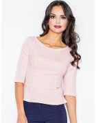 Figl Bluza dama - Maneca lunga - Bumbac - Roz -