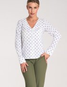 Figl Bluza dama - Maneca lunga - Cu flori - Poliester/Elastan - Alb