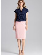 Figl Bluza dama - Maneca scurta - Eleganta - Poliester/Elastan - Bleumarin