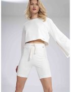 Figl Bluza dama - Maneci decupate - Bumbac/Elastan - Alb -