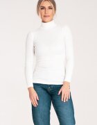 Figl Bluza dama pe gat - Bumbac/Elastan - Alb