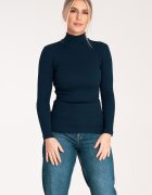 Figl Bluza dama pe gat - Bumbac/Elastan - Bleumarin