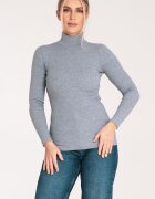 Figl Bluza dama pe gat - Bumbac/Elastan - Gri